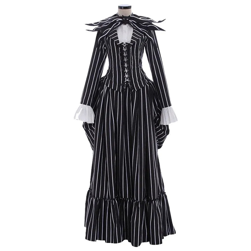 Fantasia Feminina Adulto Jack Skellington Luxo Halloween