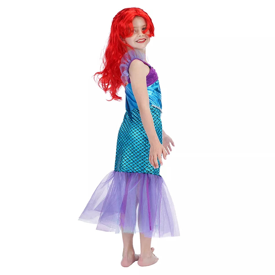 Fantasia Ariel Infantil Com Peruca