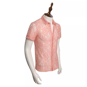 CAMISA ELVIS PRESLEY RENDAS ROSA