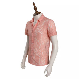 CAMISA ELVIS PRESLEY RENDAS ROSA