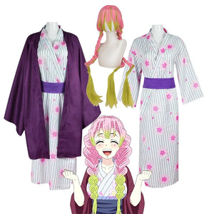 FANTASIA KIMONO MITSURI KANROJI + PERUCA DEMON SLAYER COSPLAY