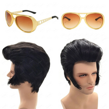 Carregar imagem no visualizador da galeria, KIT PERUCA + ÓCULOS ELVIS PRESLEY COSPLAY
