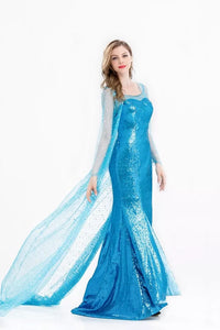 FANTASIA ADULTO ELSA FROZEN VESTIDO AZUL