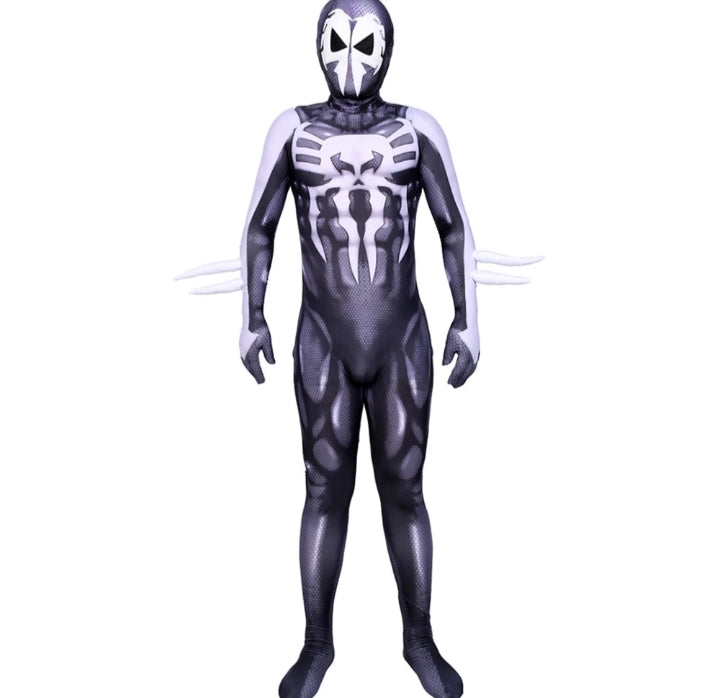 FANTASIA HOMEM ARANHA 2099 PRETO E BRANCO ATRAVÉS DO ARANHAVERSO COSPLAY