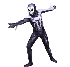 FANTASIA HOMEM ARANHA 2099 PRETO E BRANCO ATRAVÉS DO ARANHAVERSO COSPLAY