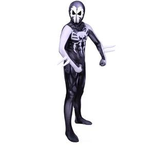 FANTASIA HOMEM ARANHA 2099 PRETO E BRANCO ATRAVÉS DO ARANHAVERSO COSPLAY