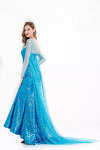 Carregar imagem no visualizador da galeria, FANTASIA ADULTO ELSA FROZEN VESTIDO AZUL
