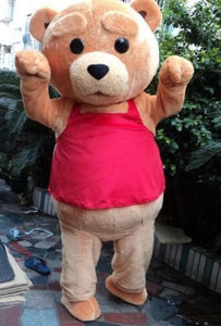 FANTASIA MASCOTE URSO TEDDY MARROM CLARO