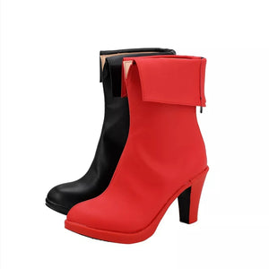 BOTAS HARLEY QUINN ARLEQUINA - PRETO E VERMELHO