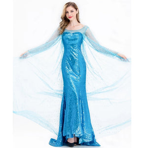 FANTASIA ADULTO ELSA FROZEN VESTIDO AZUL