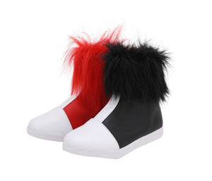 BOTAS HARLEY QUINN ARLEQUINA - PRETO VERMELHO